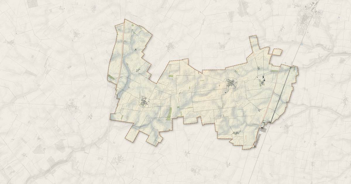 Portrait cartographique de Neuville Saint Denis : relief, eau, forêts, bâti et voies, calculés à partir des données de l'IGN