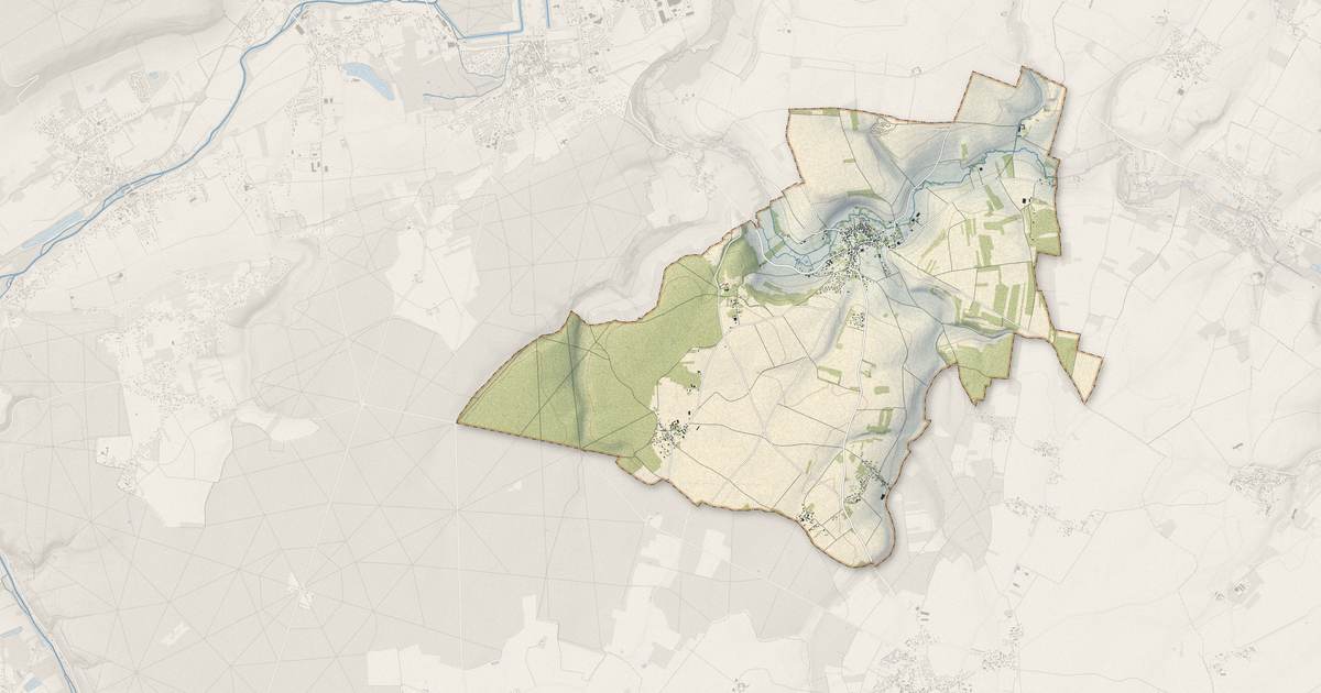 Portrait cartographique de Rouvres : relief, eau, forêts, bâti et voies, calculés à partir des données de l'IGN
