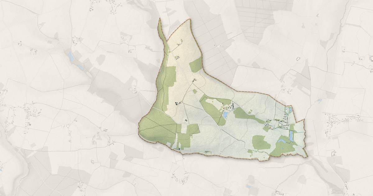 Portrait cartographique de Saint-Éman : relief, eau, forêts, bâti et voies, calculés à partir des données de l'IGN