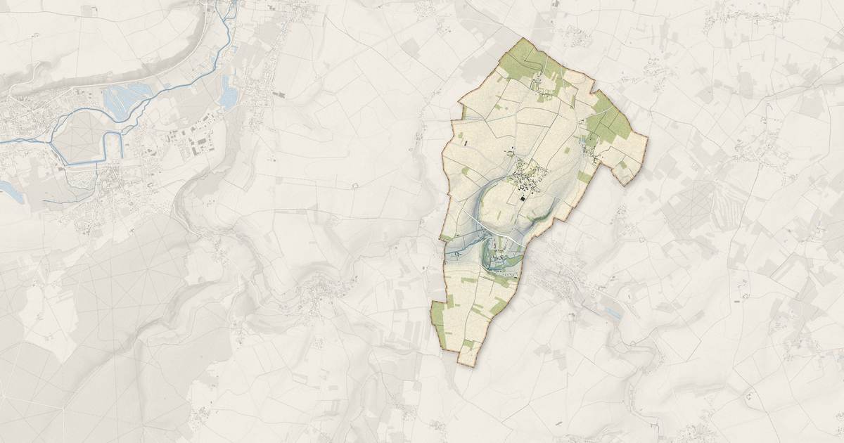 Portrait cartographique de Saint-Ouen-Marchefroy : relief, eau, forêts, bâti et voies, calculés à partir des données de l'IGN