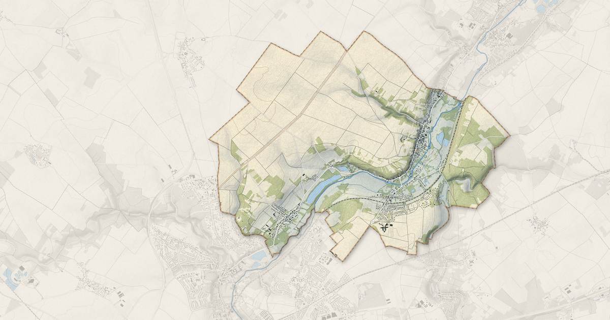 Portrait cartographique de Saint-Prest : relief, eau, forêts, bâti et voies, calculés à partir des données de l'IGN