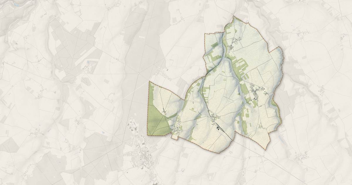 Portrait cartographique de Saint-Sauveur-Marville : relief, eau, forêts, bâti et voies, calculés à partir des données de l'IGN