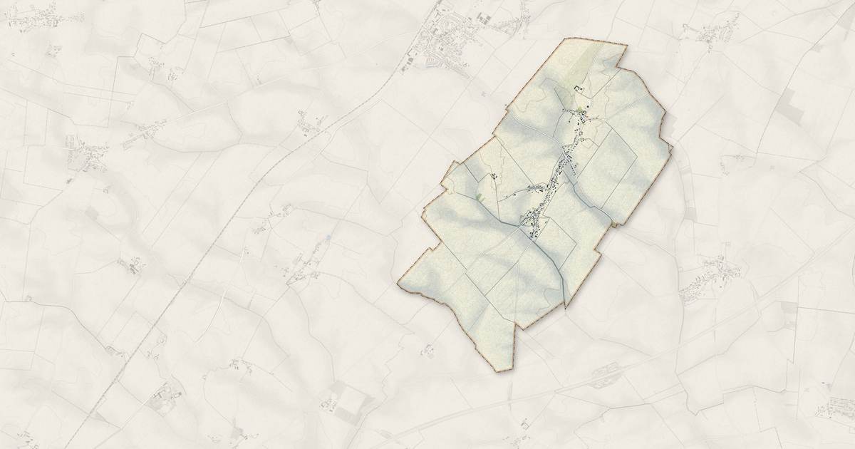 Portrait cartographique de Sandarville : relief, eau, forêts, bâti et voies, calculés à partir des données de l'IGN