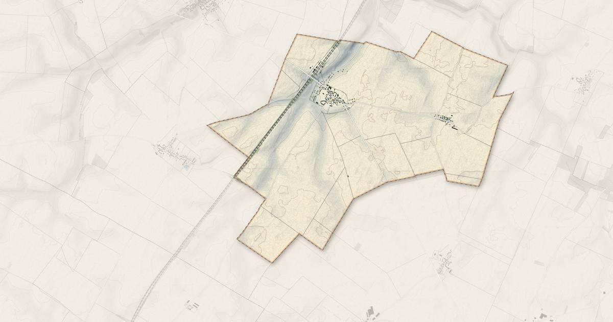 Portrait cartographique de Santeuil : relief, eau, forêts, bâti et voies, calculés à partir des données de l'IGN