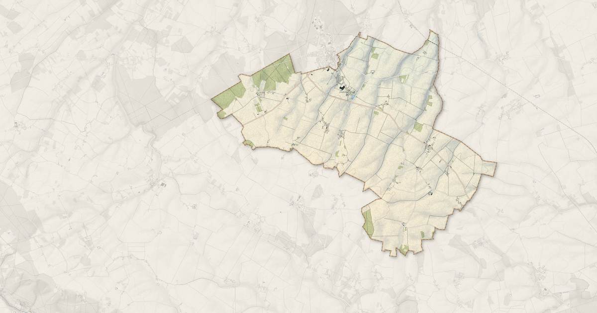 Portrait cartographique de Thimert-Gâtelles : relief, eau, forêts, bâti et voies, calculés à partir des données de l'IGN