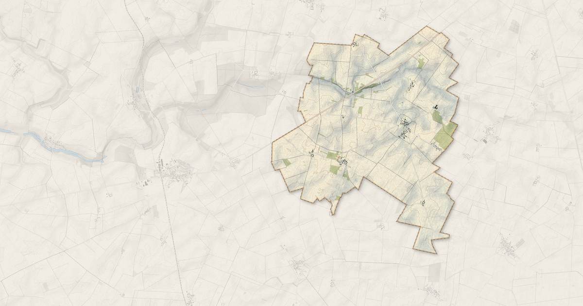 Portrait cartographique de Tillay-le-Péneux : relief, eau, forêts, bâti et voies, calculés à partir des données de l'IGN