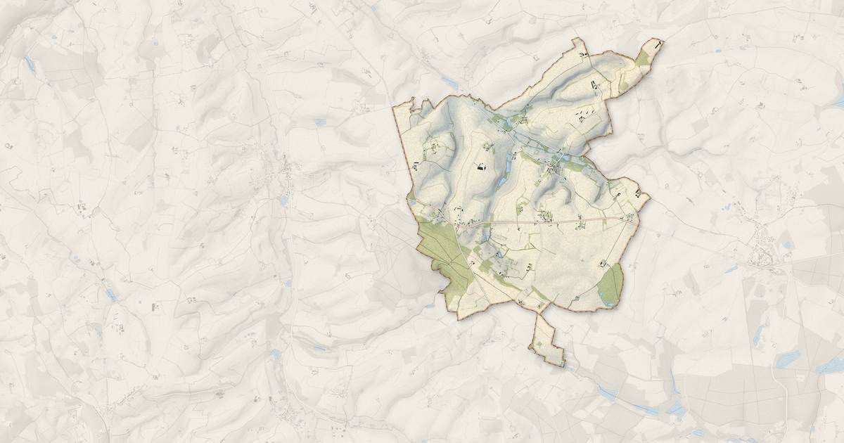 Portrait cartographique de Vichères : relief, eau, forêts, bâti et voies, calculés à partir des données de l'IGN
