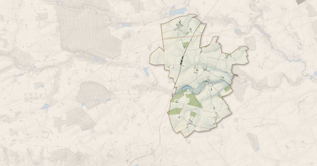 Portrait cartographique de Vieuvicq : relief, eau, forêts, bâti et voies, calculés à partir des données de l'IGN