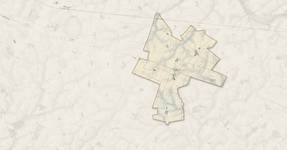Portrait cartographique de Villampuy : relief, eau, forêts, bâti et voies, calculés à partir des données de l'IGN