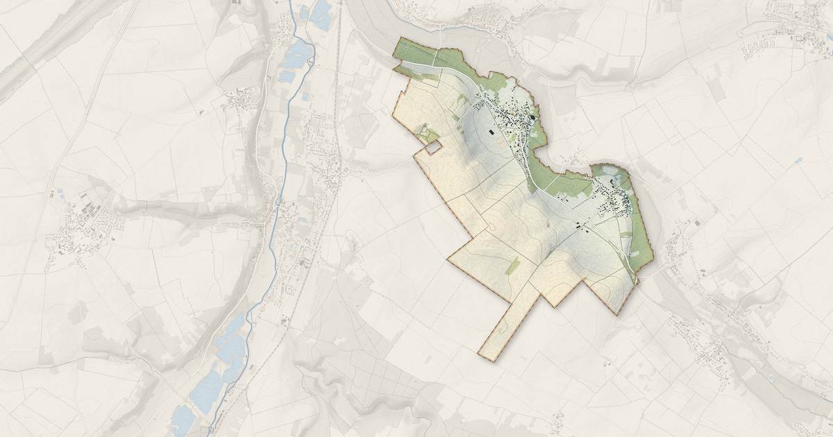 Portrait cartographique de Yermenonville : relief, eau, forêts, bâti et voies, calculés à partir des données de l'IGN
