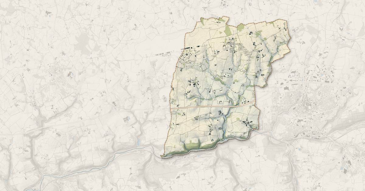 Portrait cartographique de Bodilis : relief, eau, forêts, bâti et voies, calculés à partir des données de l'IGN