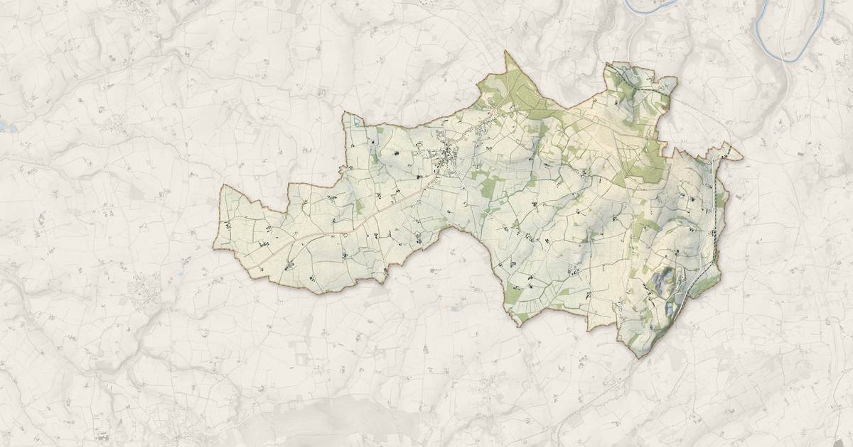 Portrait cartographique de Cast : relief, eau, forêts, bâti et voies, calculés à partir des données de l'IGN