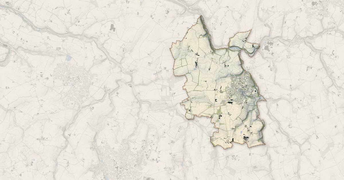 Portrait cartographique de Le Drennec : relief, eau, forêts, bâti et voies, calculés à partir des données de l'IGN