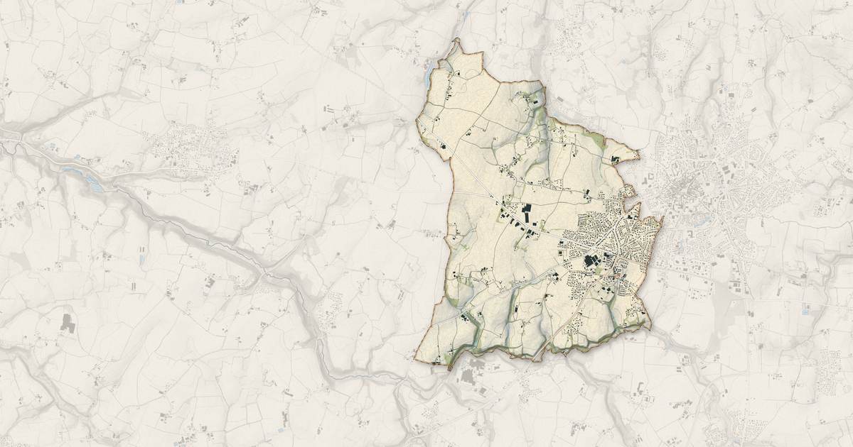 Portrait cartographique de Le Folgoët : relief, eau, forêts, bâti et voies, calculés à partir des données de l'IGN