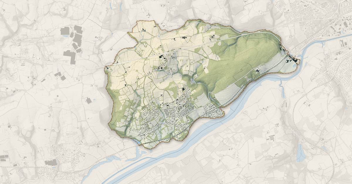 Portrait cartographique de La Forest-Landerneau : relief, eau, forêts, bâti et voies, calculés à partir des données de l'IGN