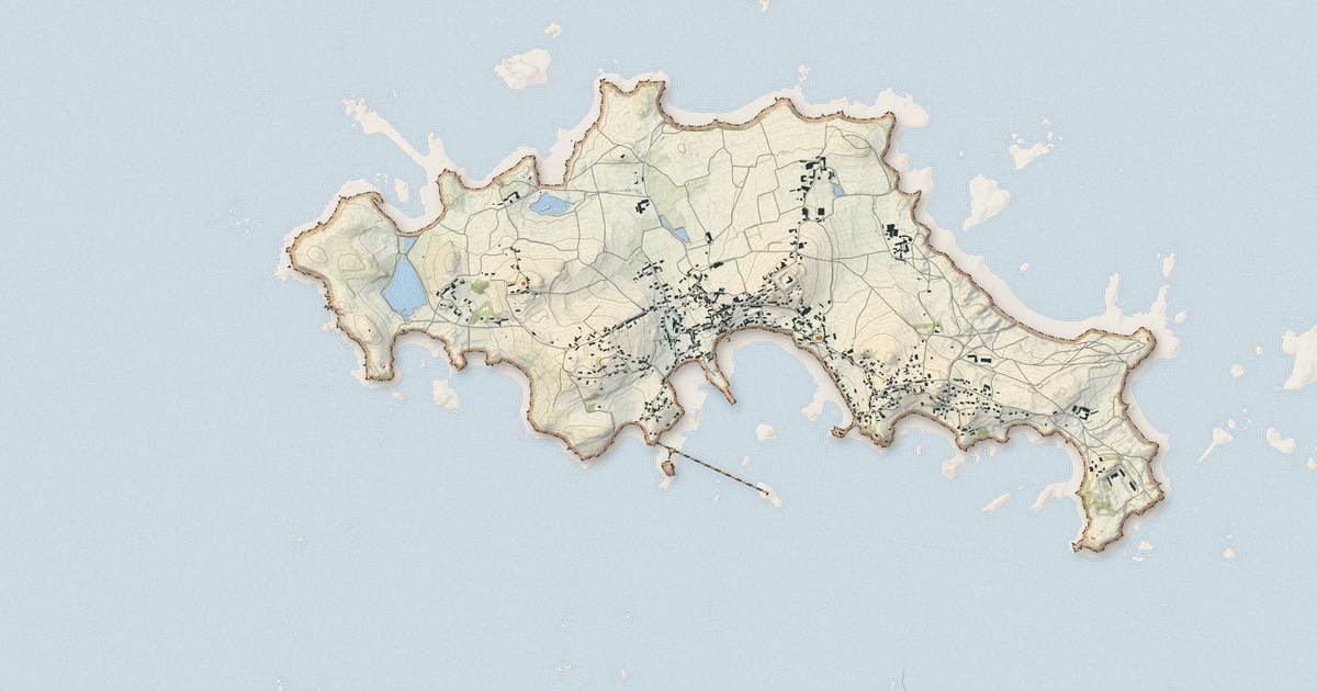 Portrait cartographique de Île-de-Batz : relief, eau, forêts, bâti et voies, calculés à partir des données de l'IGN