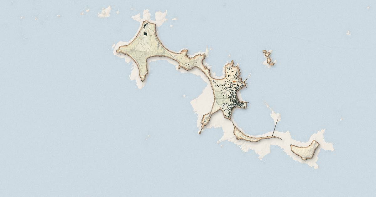 Portrait cartographique de Île-de-Sein : relief, eau, forêts, bâti et voies, calculés à partir des données de l'IGN
