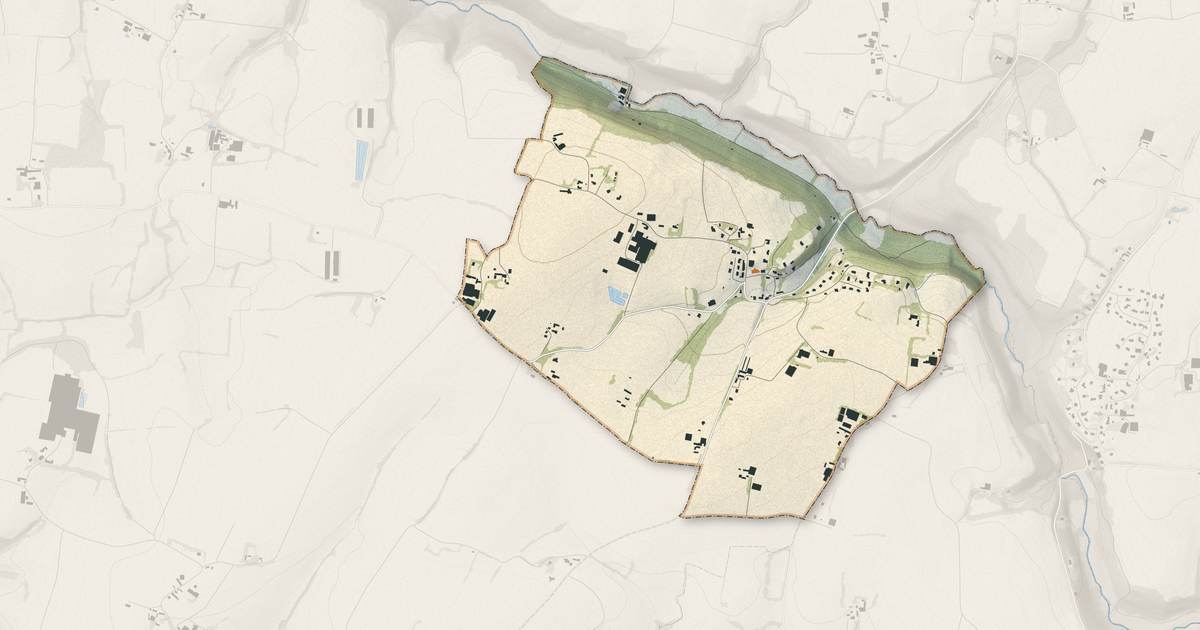Portrait cartographique de Loc-Brévalaire : relief, eau, forêts, bâti et voies, calculés à partir des données de l'IGN