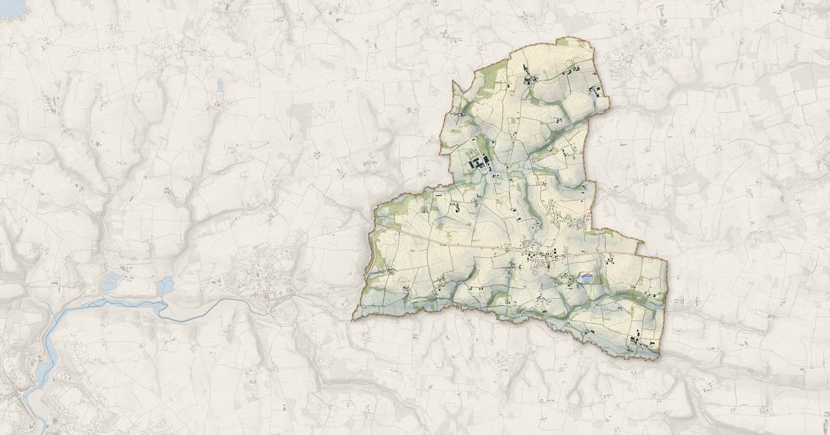 Portrait cartographique de Confort-Meilars : relief, eau, forêts, bâti et voies, calculés à partir des données de l'IGN