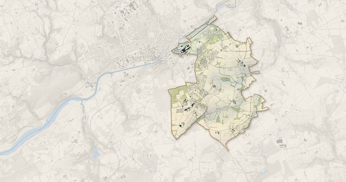 Portrait cartographique de Pencran : relief, eau, forêts, bâti et voies, calculés à partir des données de l'IGN
