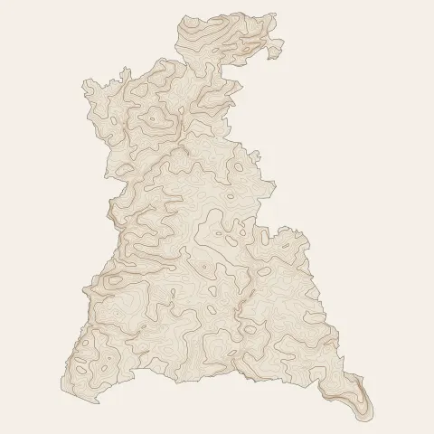 Plonévez-du-Faou : courbes de niveau
