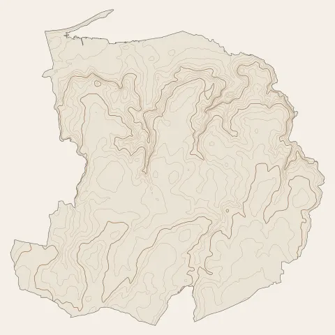 Plounévez-Lochrist : courbes de niveau