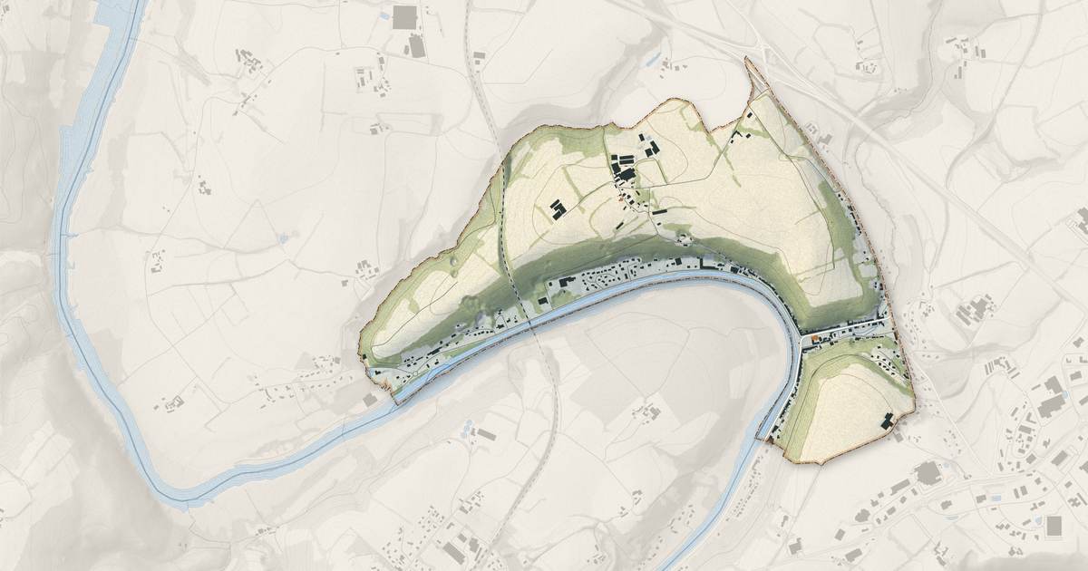 Portrait cartographique de Port-Launay : relief, eau, forêts, bâti et voies, calculés à partir des données de l'IGN