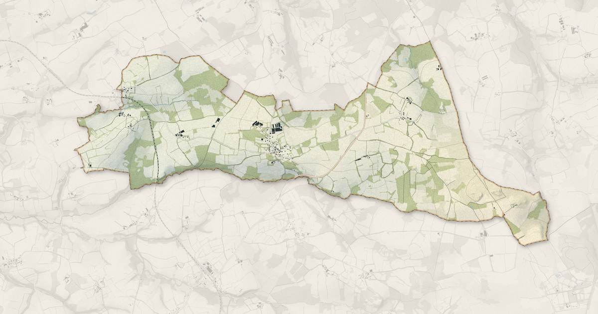 Portrait cartographique de Saint-Eloy : relief, eau, forêts, bâti et voies, calculés à partir des données de l'IGN