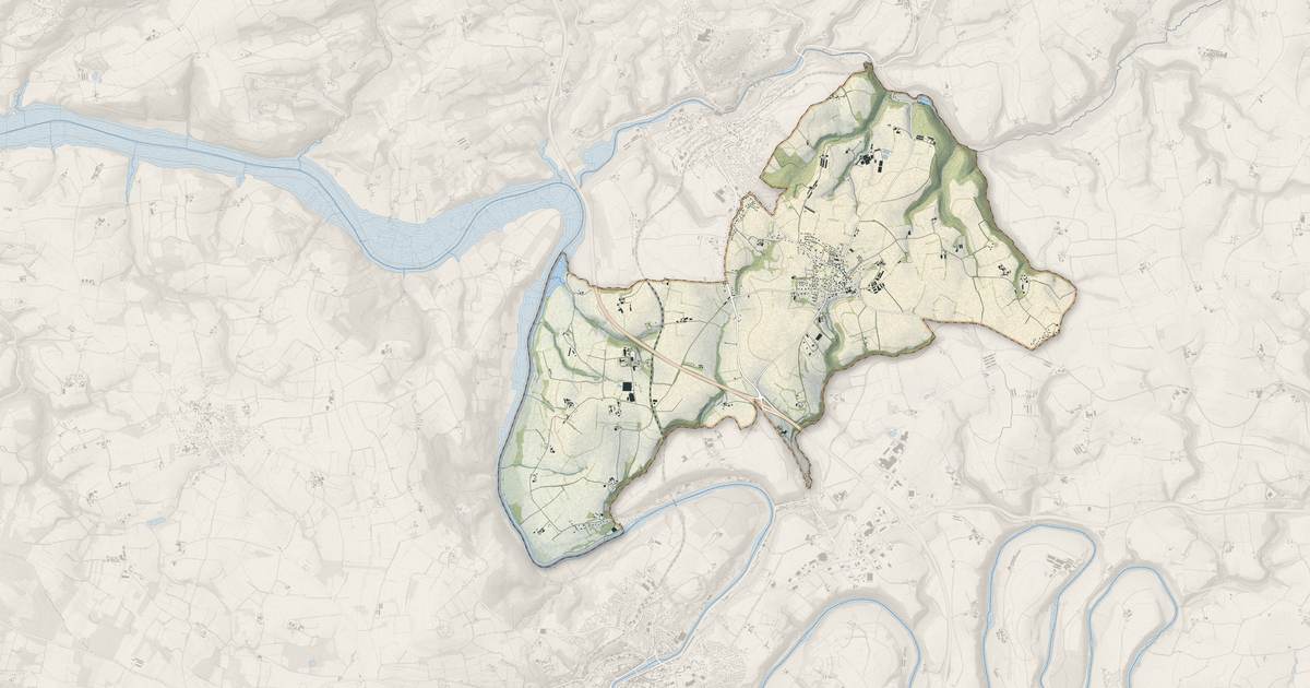 Portrait cartographique de Saint-Ségal : relief, eau, forêts, bâti et voies, calculés à partir des données de l'IGN