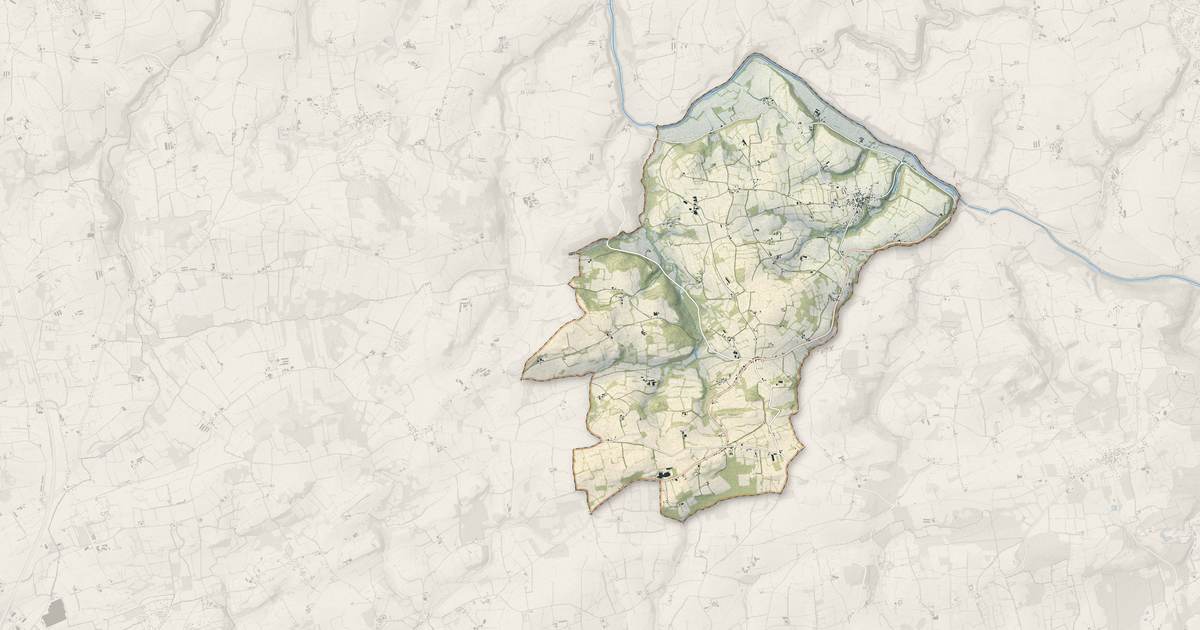 Portrait cartographique de Saint-Thois : relief, eau, forêts, bâti et voies, calculés à partir des données de l'IGN