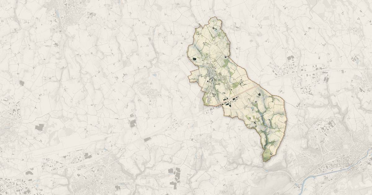 Portrait cartographique de Saint-Thonan : relief, eau, forêts, bâti et voies, calculés à partir des données de l'IGN