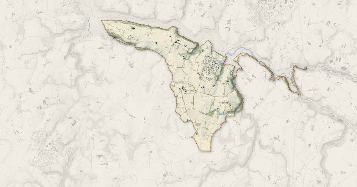 Portrait cartographique de Tréglonou : relief, eau, forêts, bâti et voies, calculés à partir des données de l'IGN