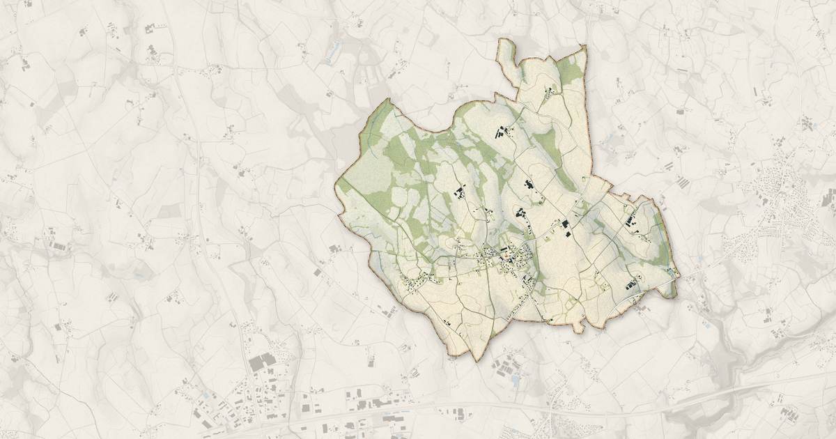 Portrait cartographique de Trémaouézan : relief, eau, forêts, bâti et voies, calculés à partir des données de l'IGN