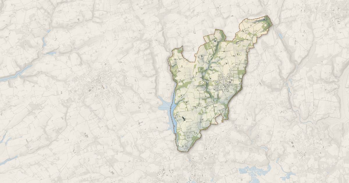 Portrait cartographique de Tréméoc : relief, eau, forêts, bâti et voies, calculés à partir des données de l'IGN