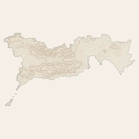 Ajaccio : courbes de niveau
