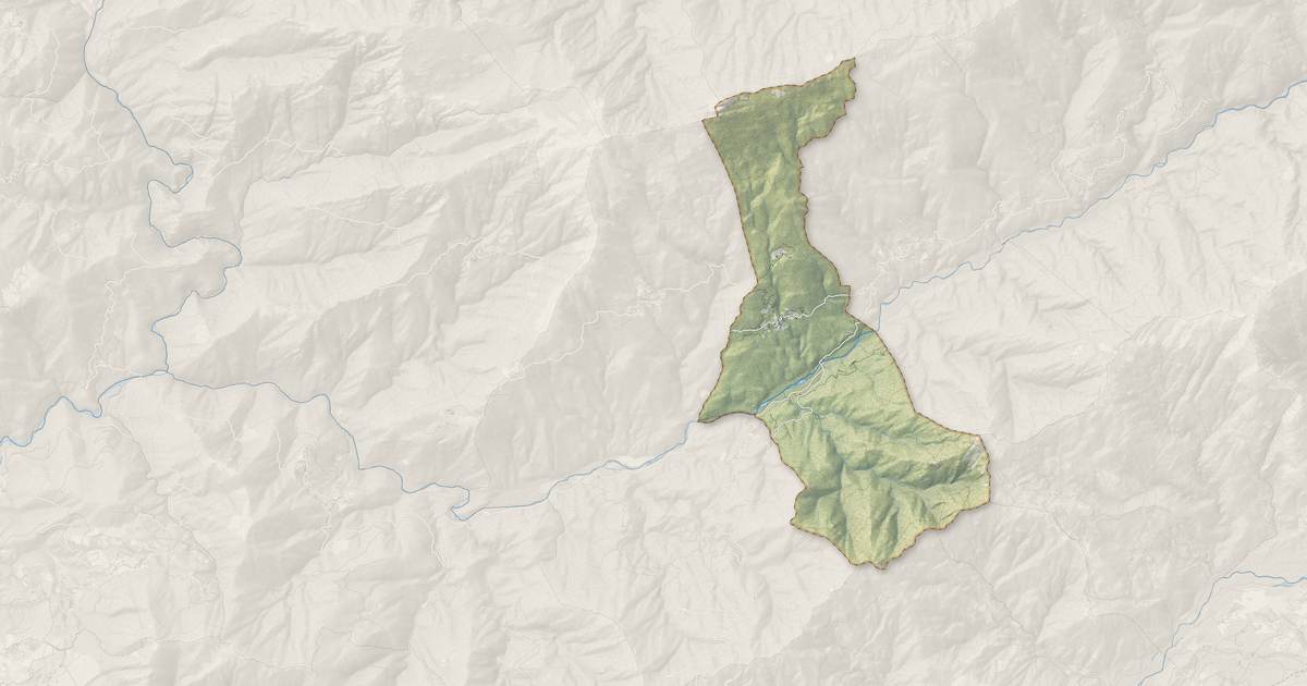 Portrait cartographique de Azzana : relief, eau, forêts, bâti et voies, calculés à partir des données de l'IGN