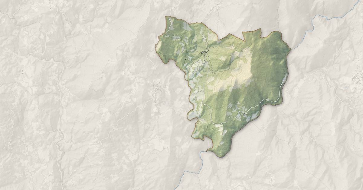 Portrait cartographique de Forciolo : relief, eau, forêts, bâti et voies, calculés à partir des données de l'IGN