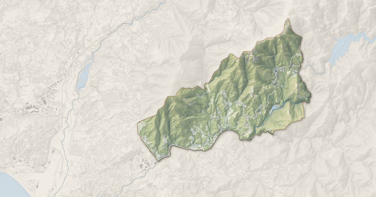 Portrait cartographique de Ocana : relief, eau, forêts, bâti et voies, calculés à partir des données de l'IGN
