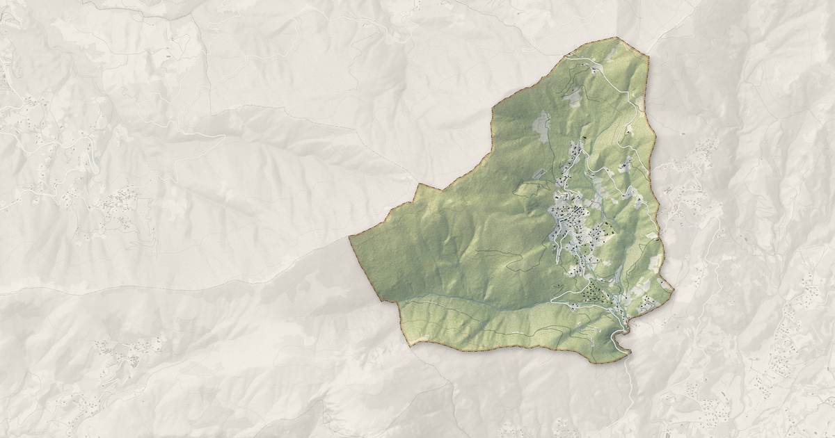 Portrait cartographique de Valle-di-Mezzana : relief, eau, forêts, bâti et voies, calculés à partir des données de l'IGN