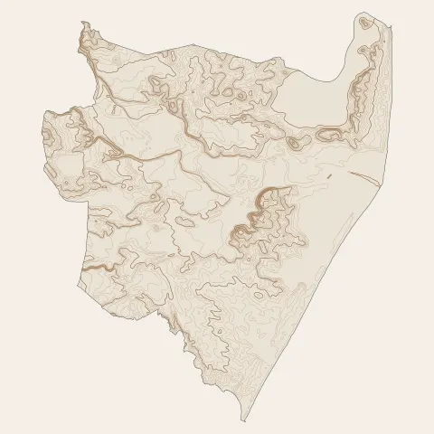 Aléria : courbes de niveau