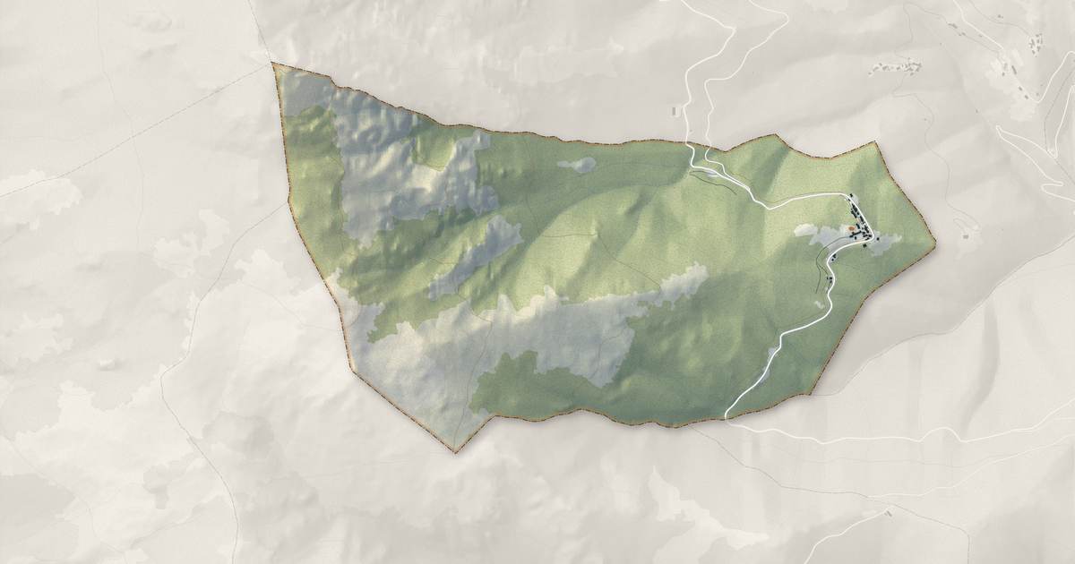 Portrait cartographique de Campana : relief, eau, forêts, bâti et voies, calculés à partir des données de l'IGN