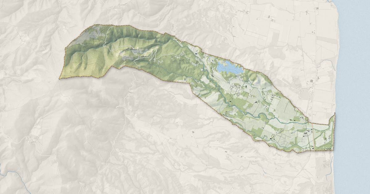 Portrait cartographique de Canale-di-Verde : relief, eau, forêts, bâti et voies, calculés à partir des données de l'IGN