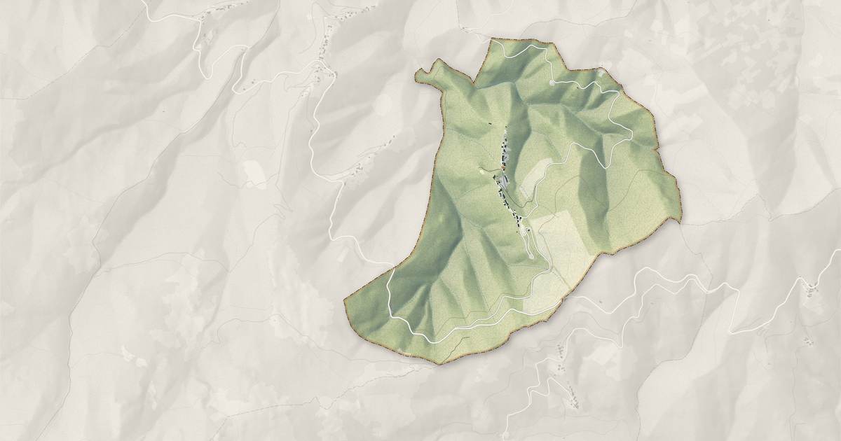 Portrait cartographique de Carpineto : relief, eau, forêts, bâti et voies, calculés à partir des données de l'IGN