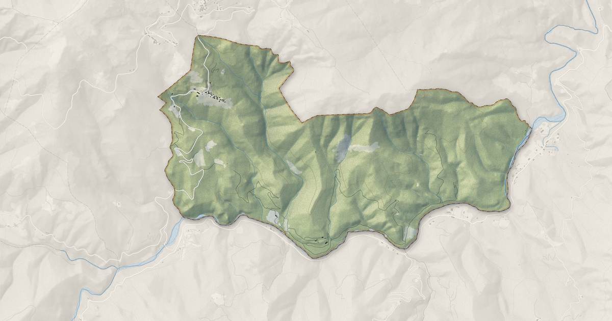 Portrait cartographique de Casalta : relief, eau, forêts, bâti et voies, calculés à partir des données de l'IGN