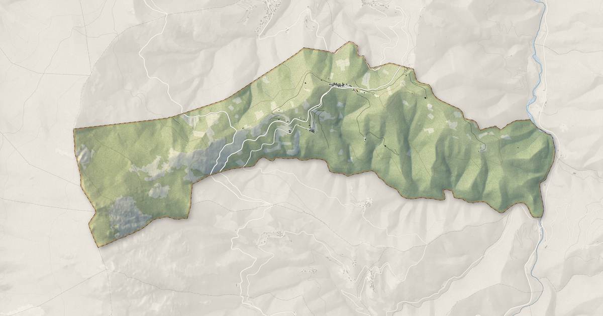 Portrait cartographique de Croce : relief, eau, forêts, bâti et voies, calculés à partir des données de l'IGN