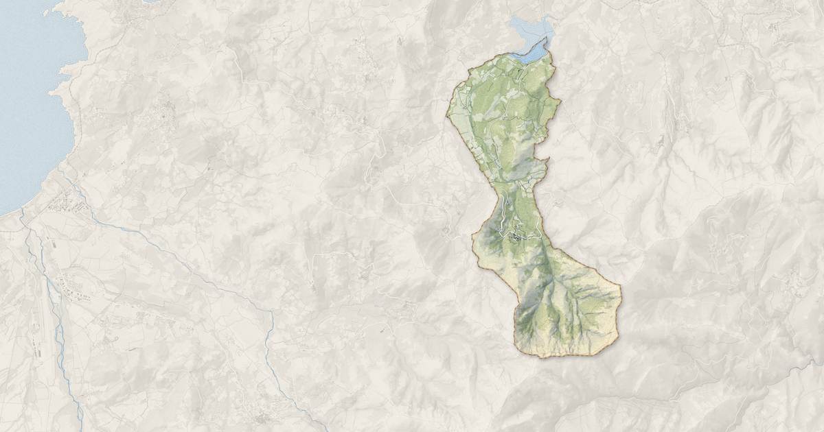 Portrait cartographique de Feliceto : relief, eau, forêts, bâti et voies, calculés à partir des données de l'IGN