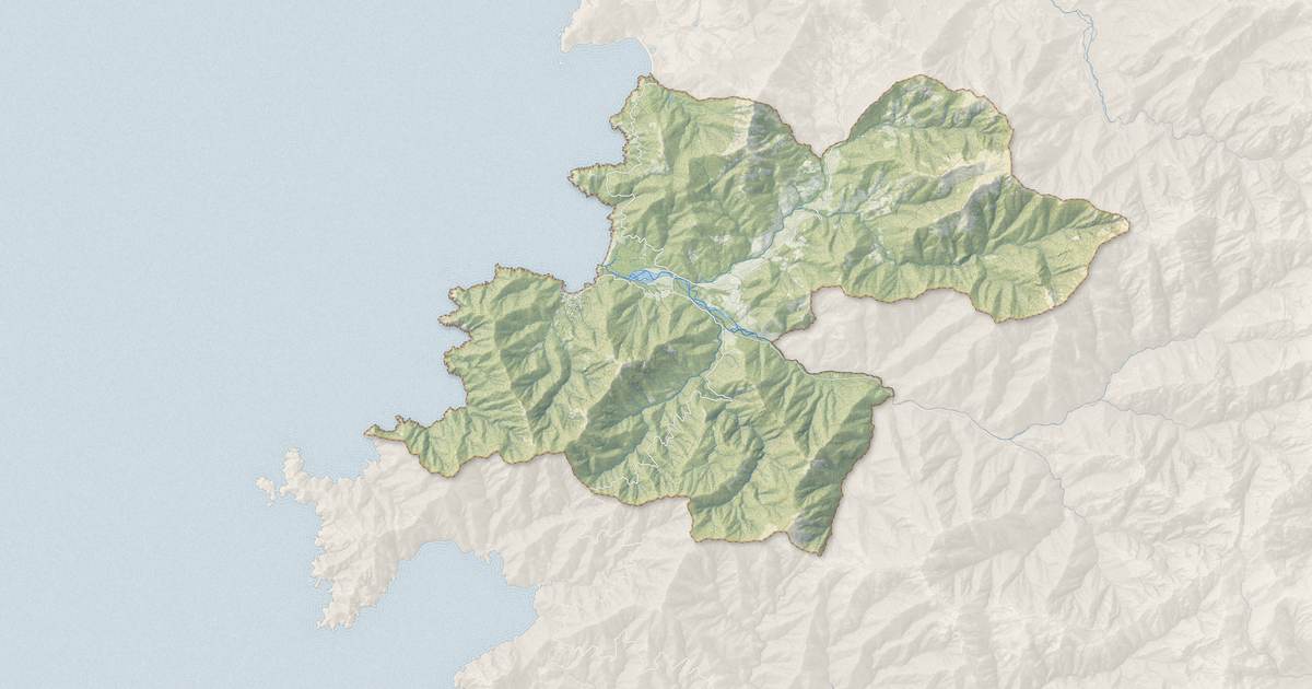 Portrait cartographique de Galéria : relief, eau, forêts, bâti et voies, calculés à partir des données de l'IGN