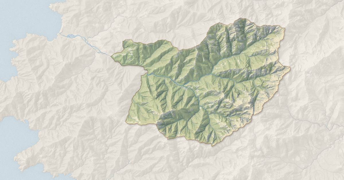 Portrait cartographique de Manso : relief, eau, forêts, bâti et voies, calculés à partir des données de l'IGN