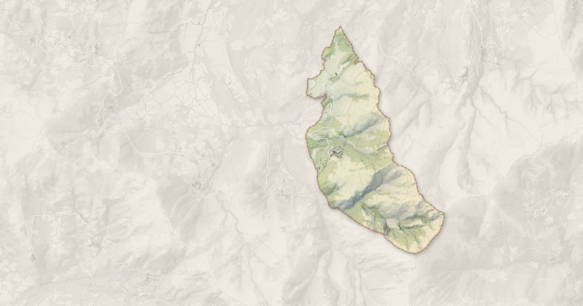 Portrait cartographique de Nessa : relief, eau, forêts, bâti et voies, calculés à partir des données de l'IGN