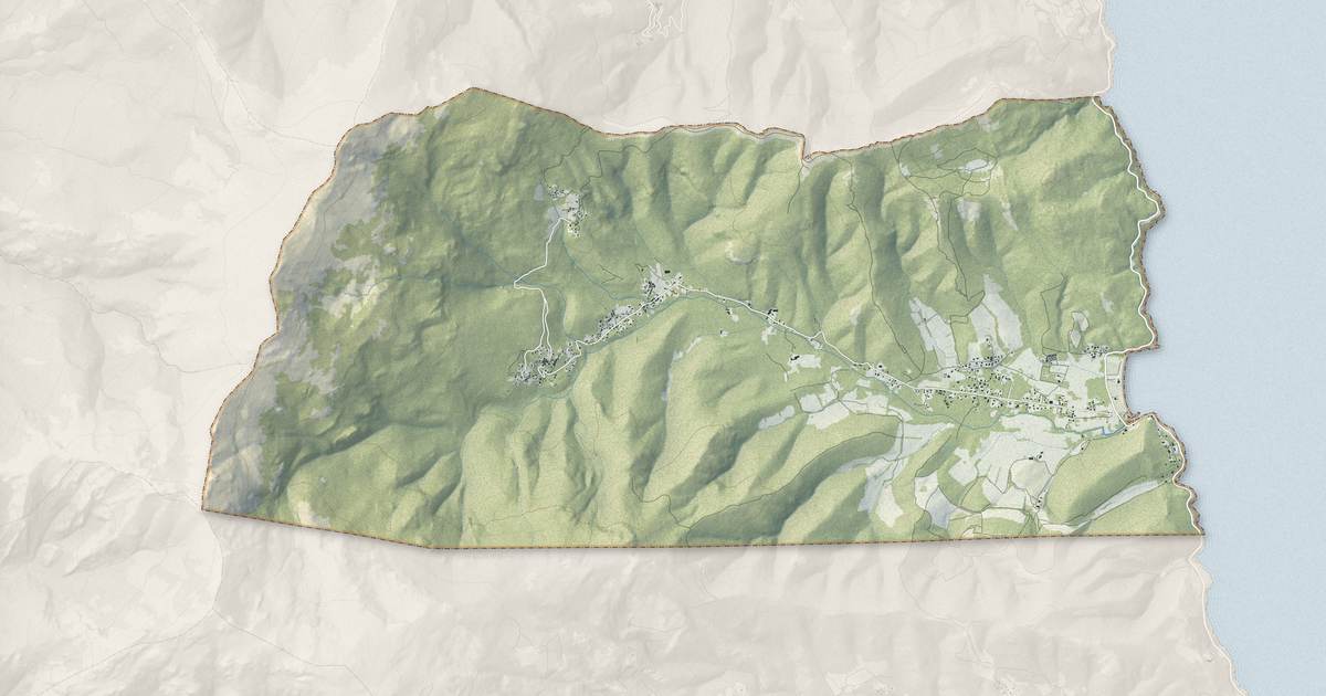 Portrait cartographique de Pietracorbara : relief, eau, forêts, bâti et voies, calculés à partir des données de l'IGN